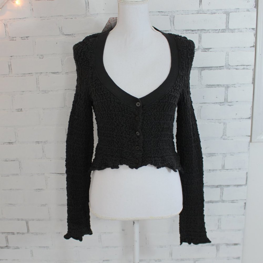 Free People Raven Feather Long Sweater // NWT